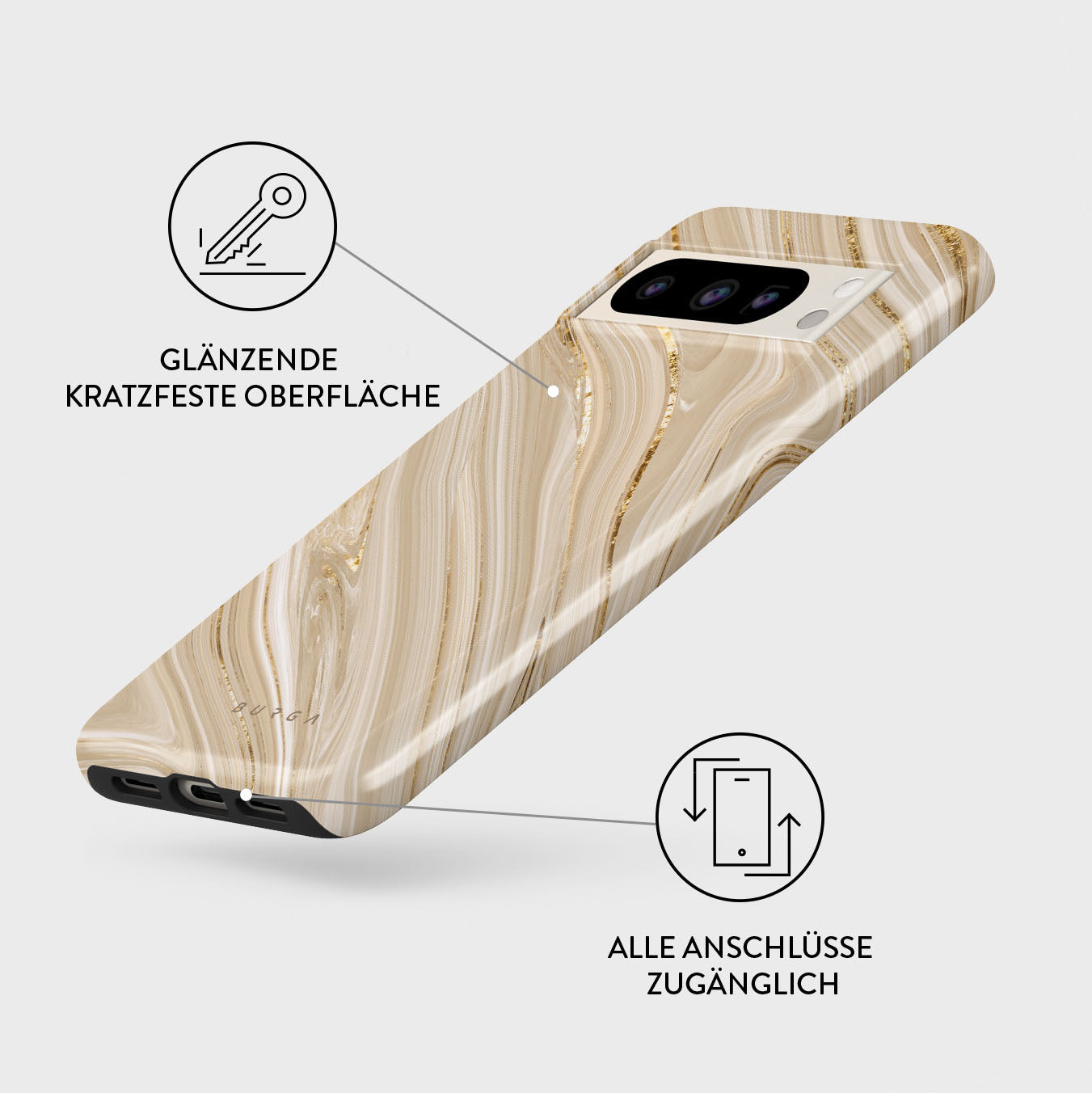 Haffan Handyhülle Für Google Pixel 8 Pro – Dünn & Stylisch In Kunstleder-Optik, Farbe Saphir