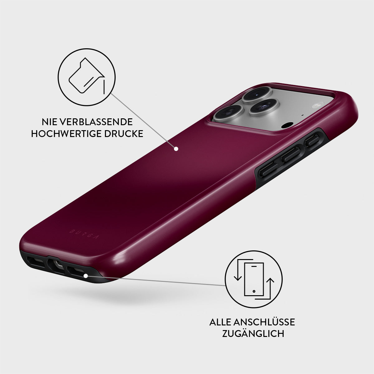 iPhone 17 Pro Hülle, Dark Cherry | BURGA