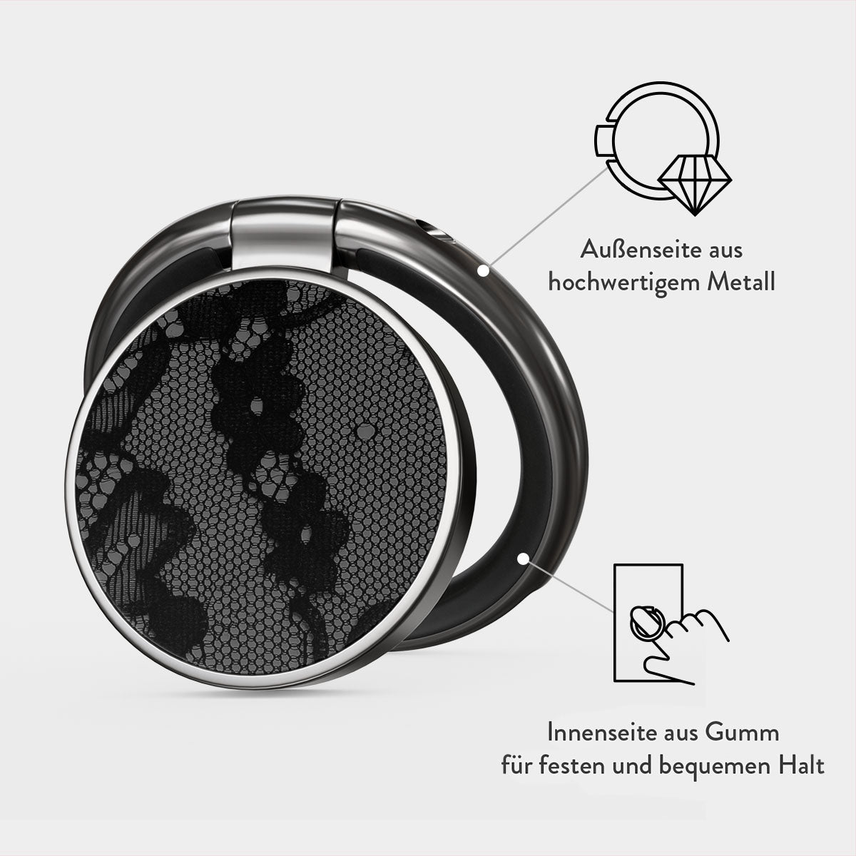 Magnetischer Handy-Ringhalter Mit Strass – Starke Magnete, Für IPhone 12–16, Diamant-Design