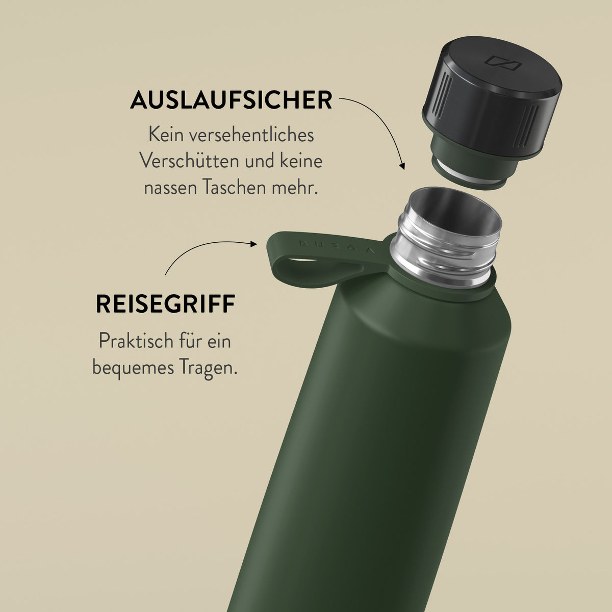 Grüne Edelstahl Trinkflasche